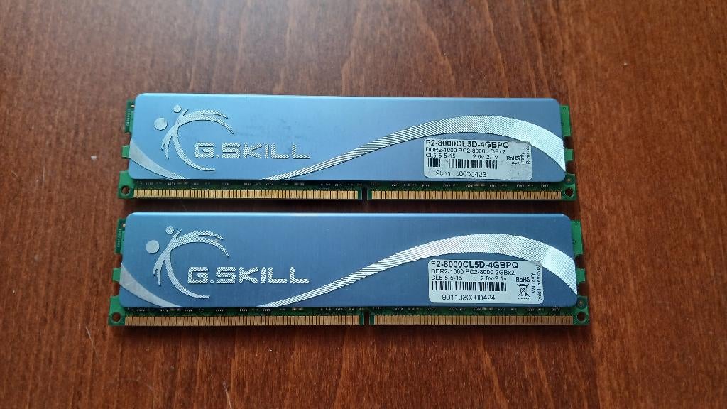 4GB (2x2GB) G.Skill DDR2-1000, Computers en Software, RAM geheugen, Ophalen of Verzenden, Zo goed als nieuw, DDR2, Desktop