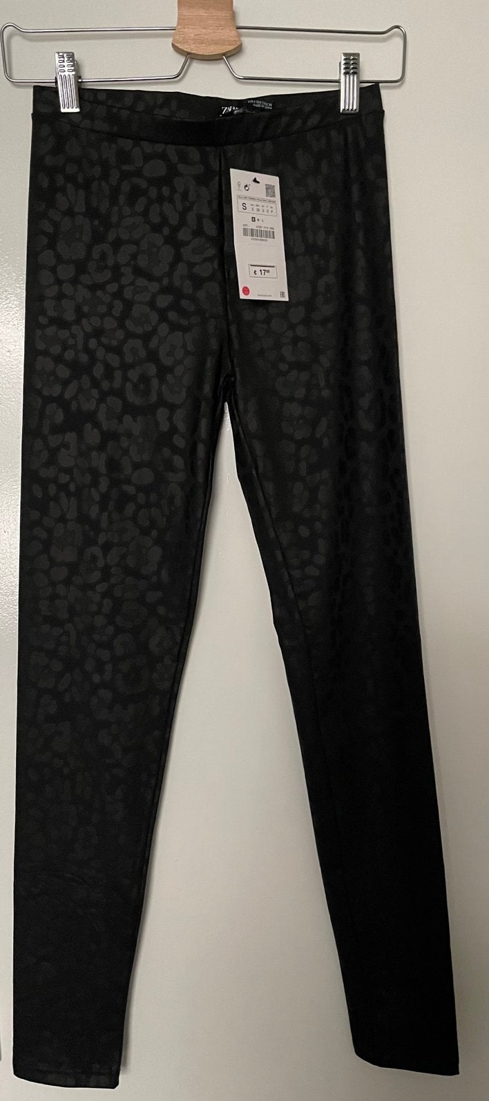 Zwarte legging met luipaardprint van Zara, Kleding | Dames, Legging, Maat 36/38 (S), Zwart, Nieuw
