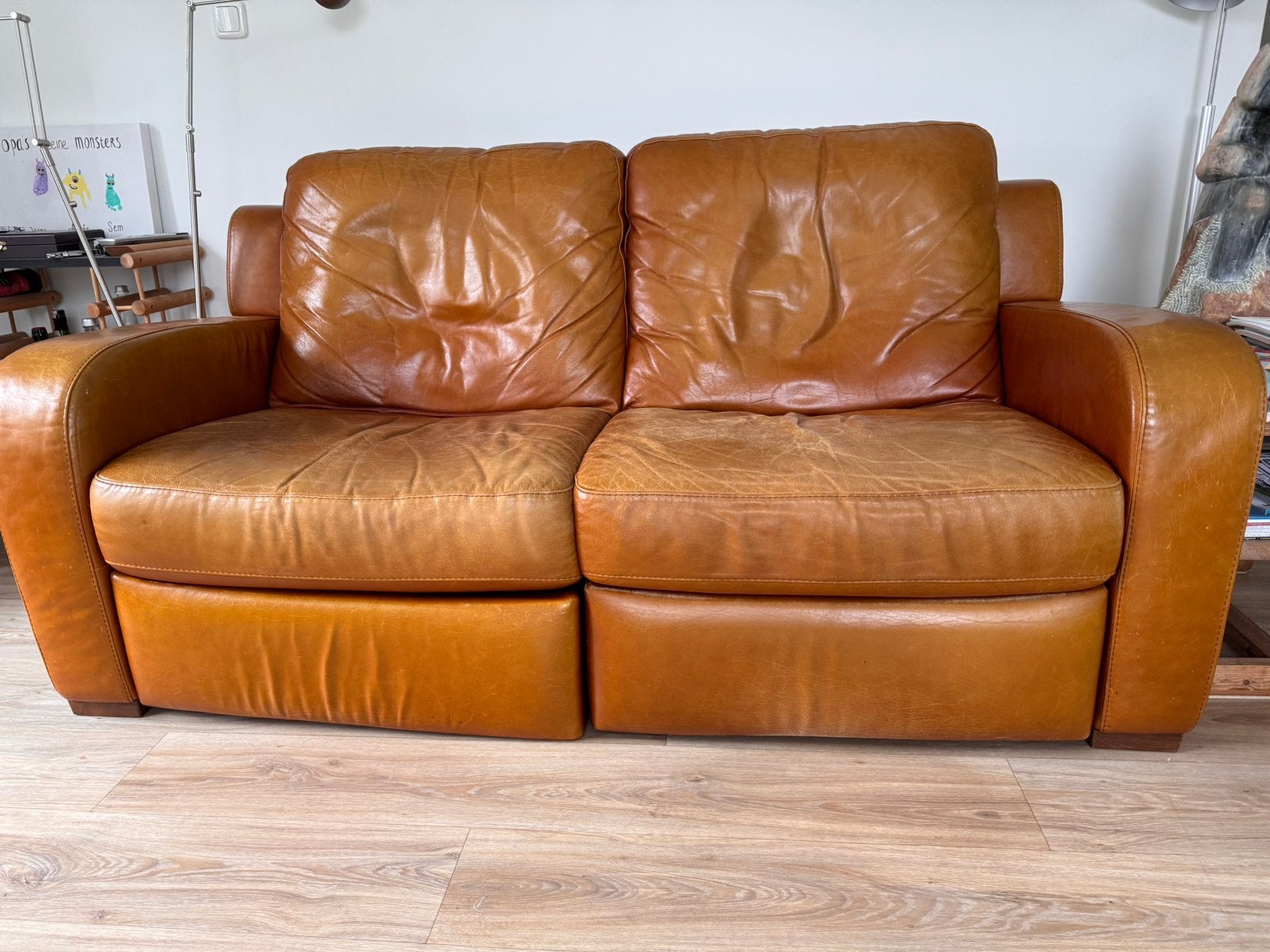 Leren bank Natuzzi gratis afhalen, Ophalen, Gebruikt, 150 tot 200 cm, Tweepersoons