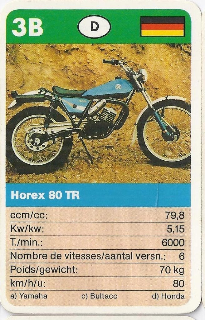 X19 motorkaartje 3b horex 80 tr, Ophalen of Verzenden, Zo goed als nieuw, Auto's