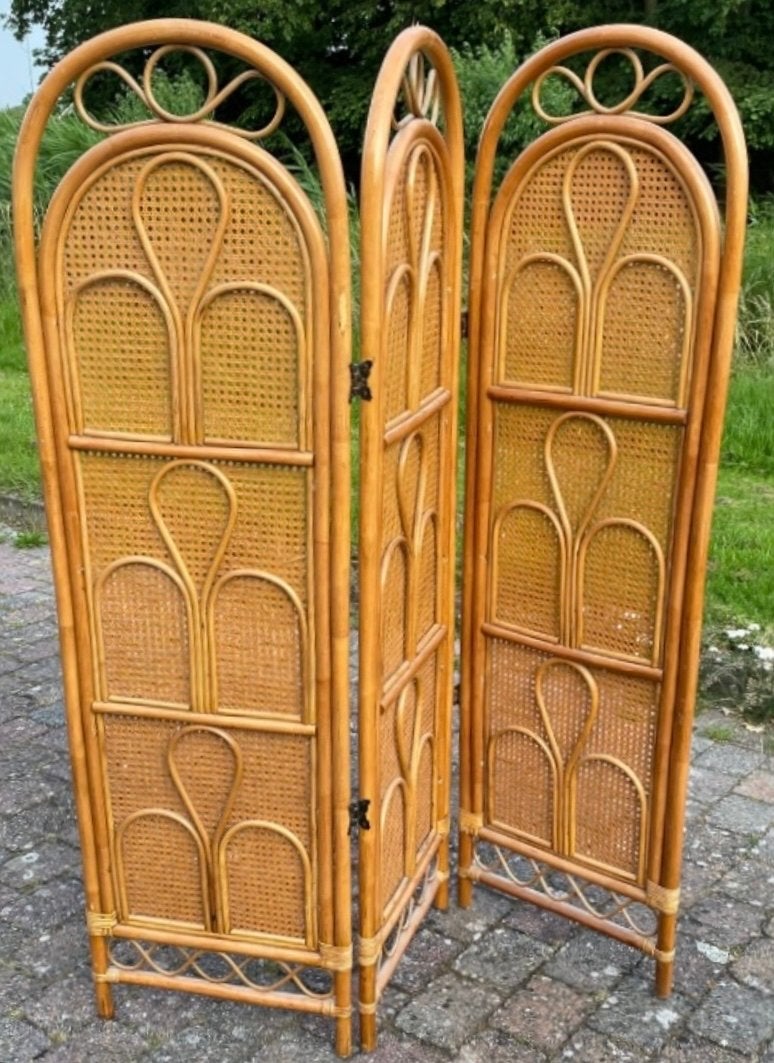 Vintage Bamboe Kamerscherm - vintage kamerscherm Bamboe, Ophalen, Gebruikt