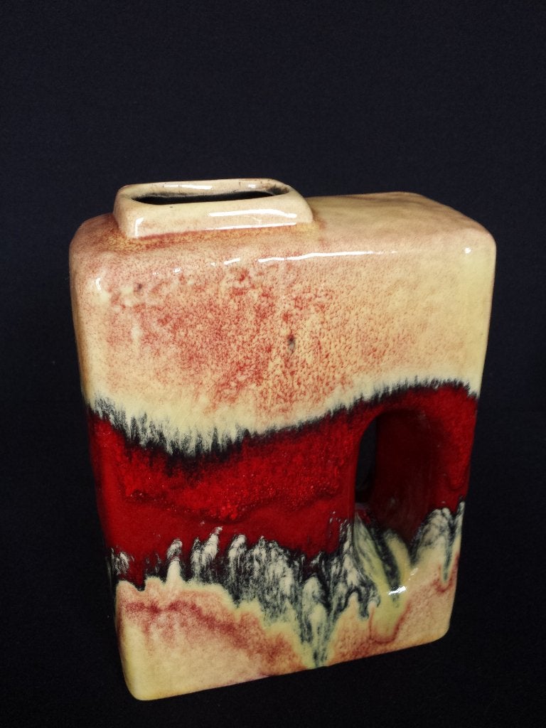 Duits U-Keramik CHIMNEY Vase <> Schoorsteen Vaas / BLOKVAAS, Ophalen of Verzenden
