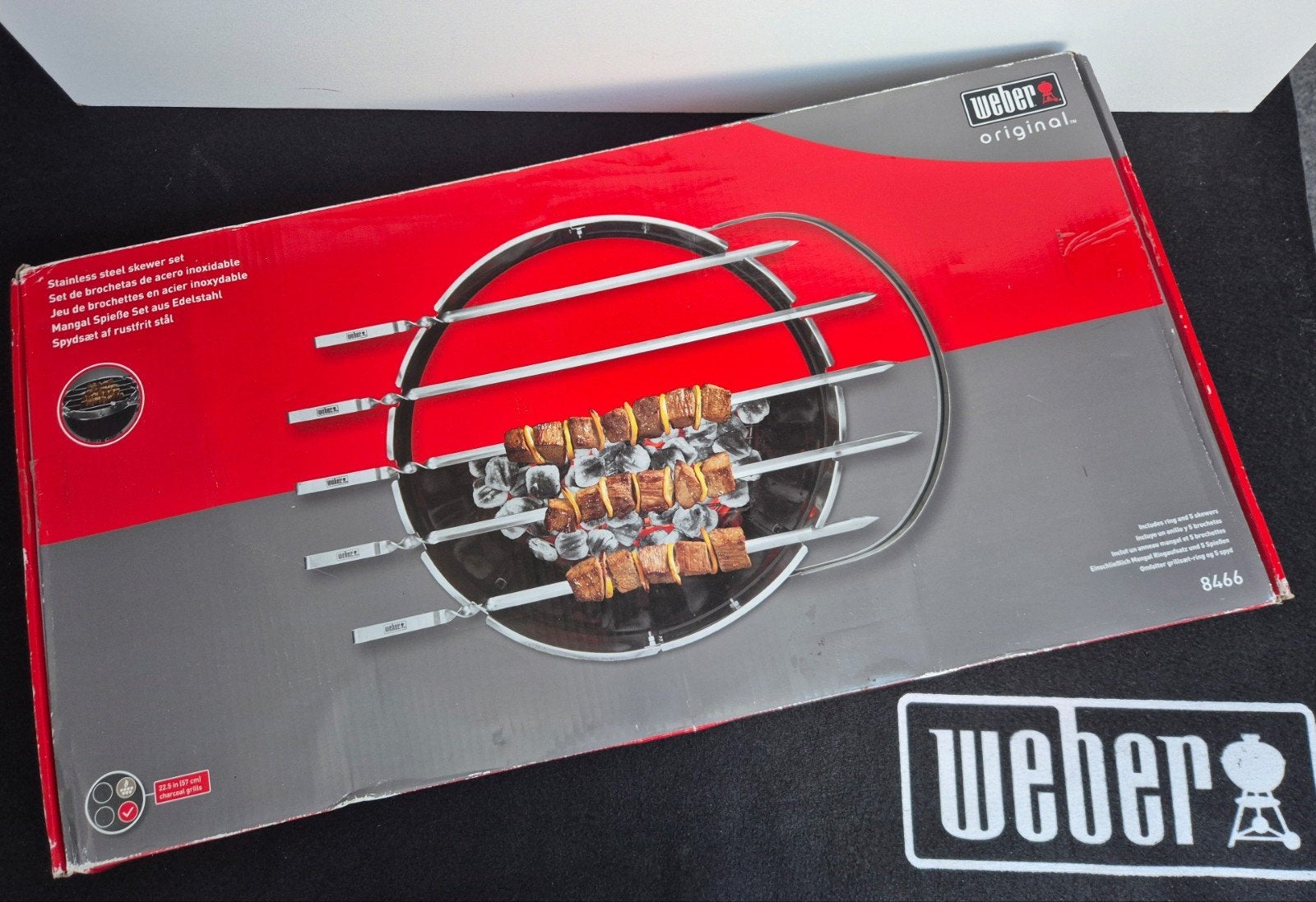 Nieuwe Weber Original RVS Mangal Spiezenset (8466), Tuin en Terras, Ophalen of Verzenden, Nieuw, Weber