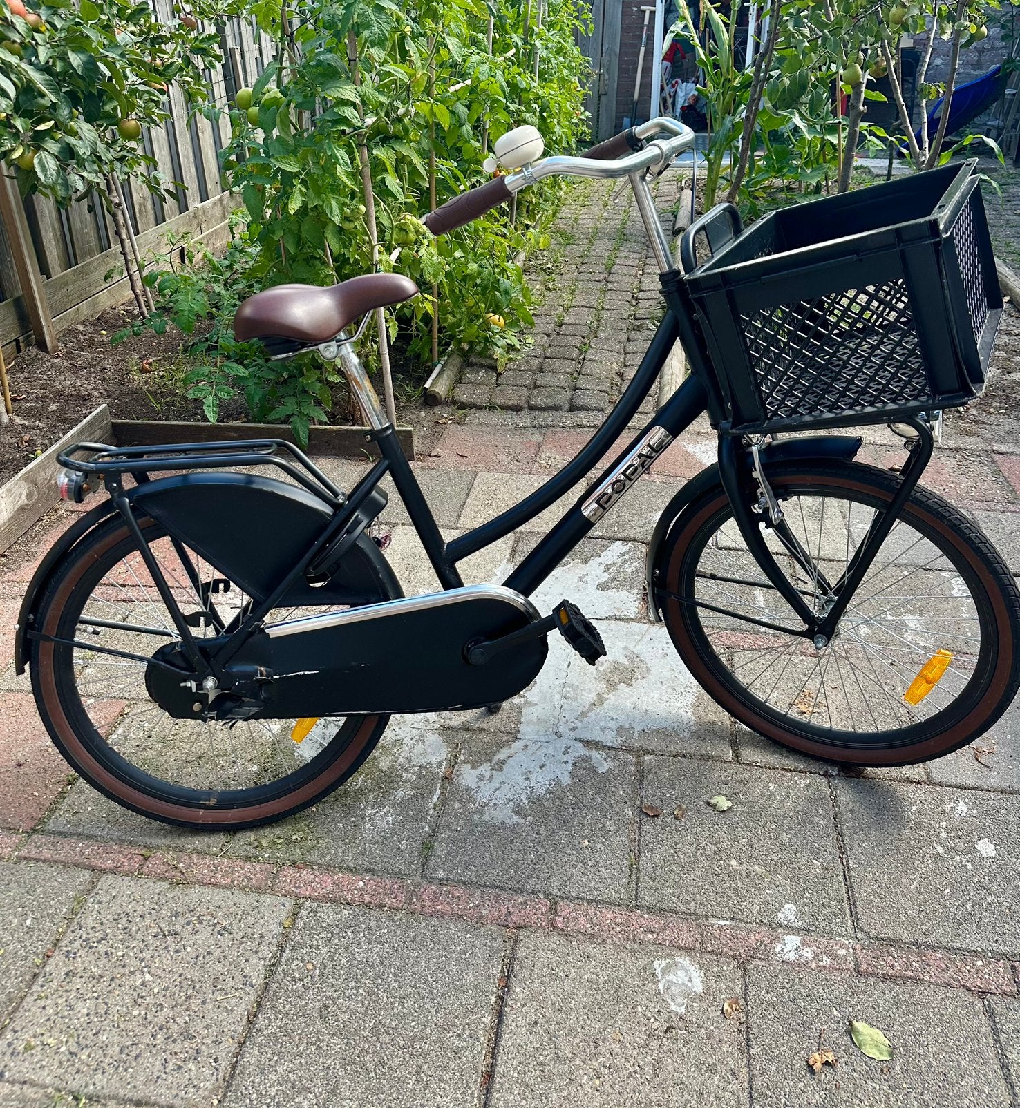 Popal Meisjesfiets 22 Inch Zwart met Voormand, Fietsen en Brommers, Fietsen | Meisjes, Ophalen, Terugtraprem, 22 inch, Handrem