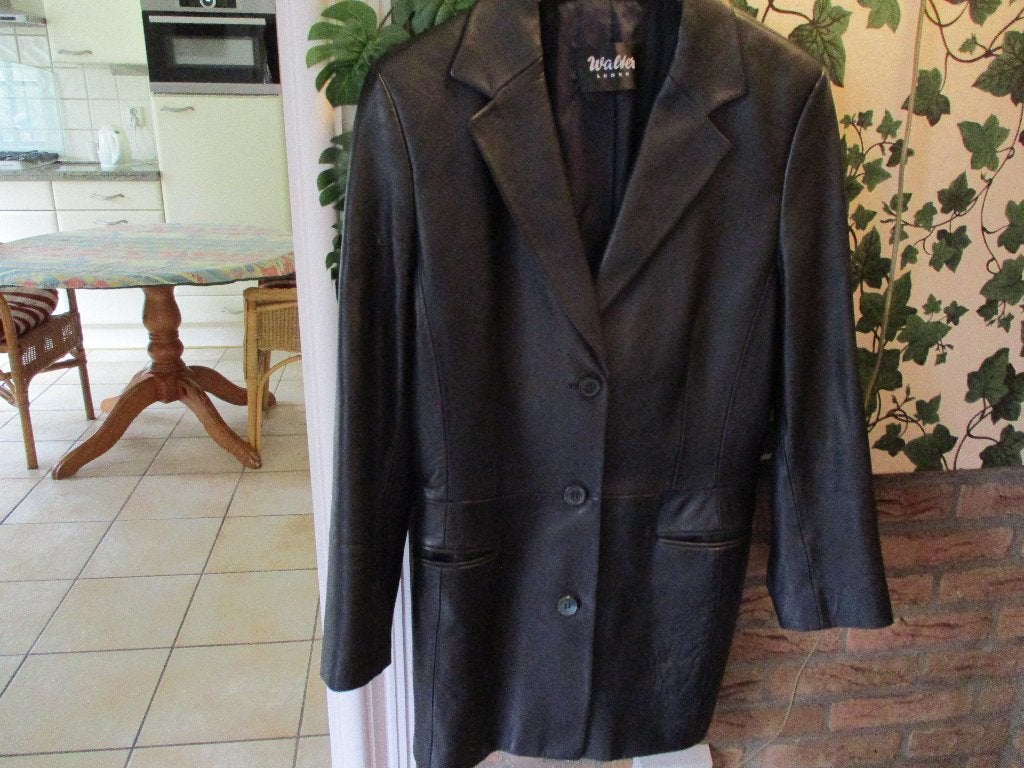 mj/WALTER/leren blazer/jas /7/8  model maat 44 valt als 42, Verzenden, Zwart, Walter, Maat 42/44 (L)