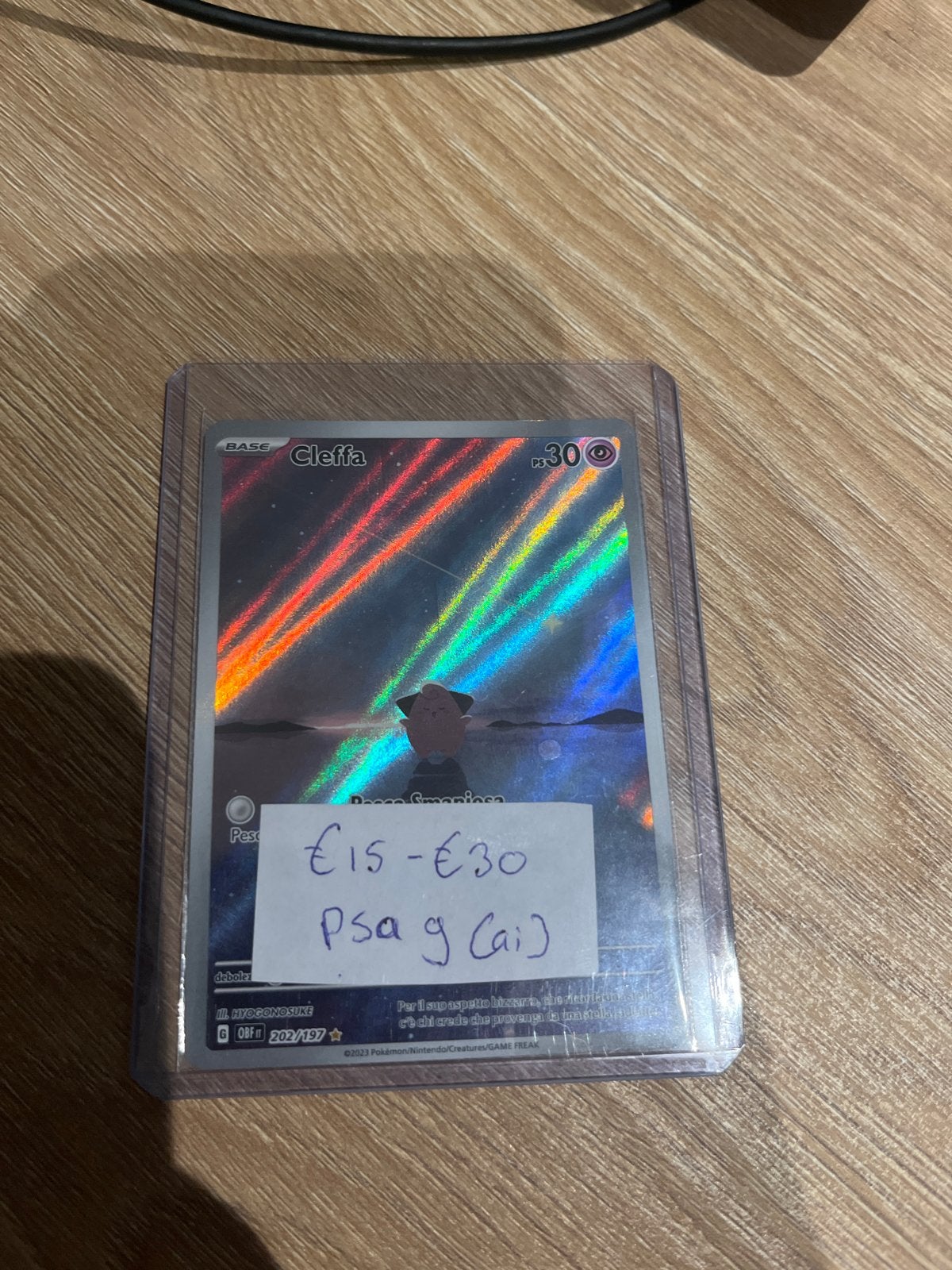 Cleffa ps30 2023 Pokemon Kaart (Foil) - PSA 9 (CAI), Ophalen of Verzenden, Zo goed als nieuw, Losse kaart, Foil