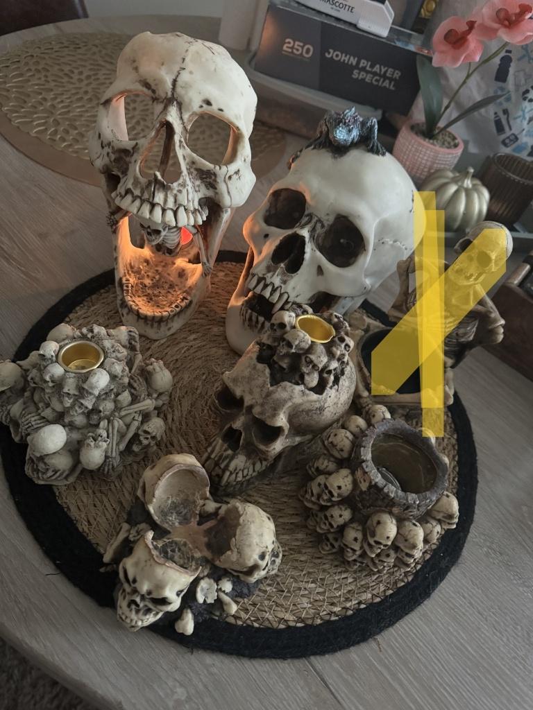 Skull & Bones kaarshouders/decoratie, Vintage, Ophalen of Verzenden, Zo goed als nieuw, Decoratieobject