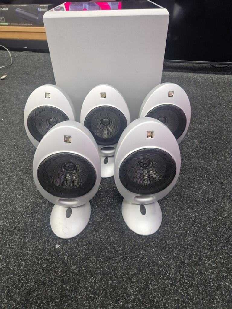 KEF 5.1 Luidsprekerset inclusief Subwoofer, Audio, Tv en Foto, Luidsprekers, Gebruikt, Complete surroundset, 120 watt of meer