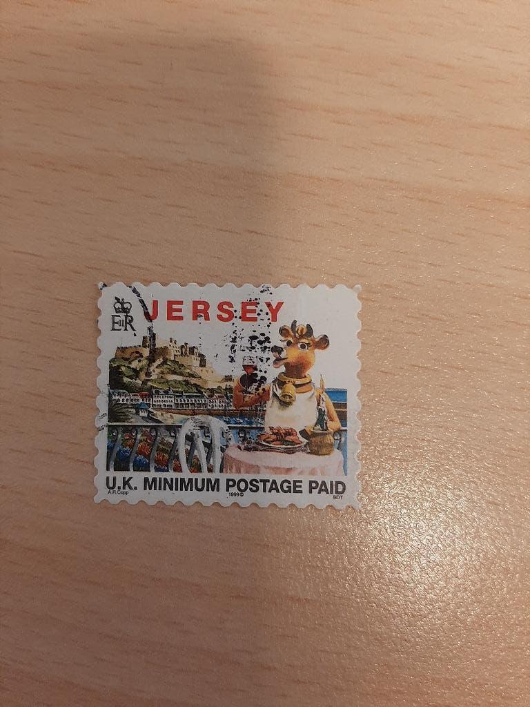 Jersey, koe met wijn, tafel, Verzenden, Overige landen, Gestempeld