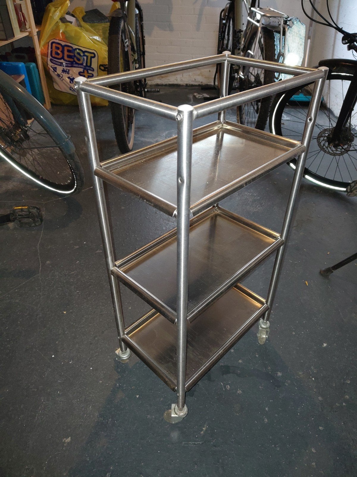 Trolley RVS voor keuken, badkamer of toilet, Ophalen