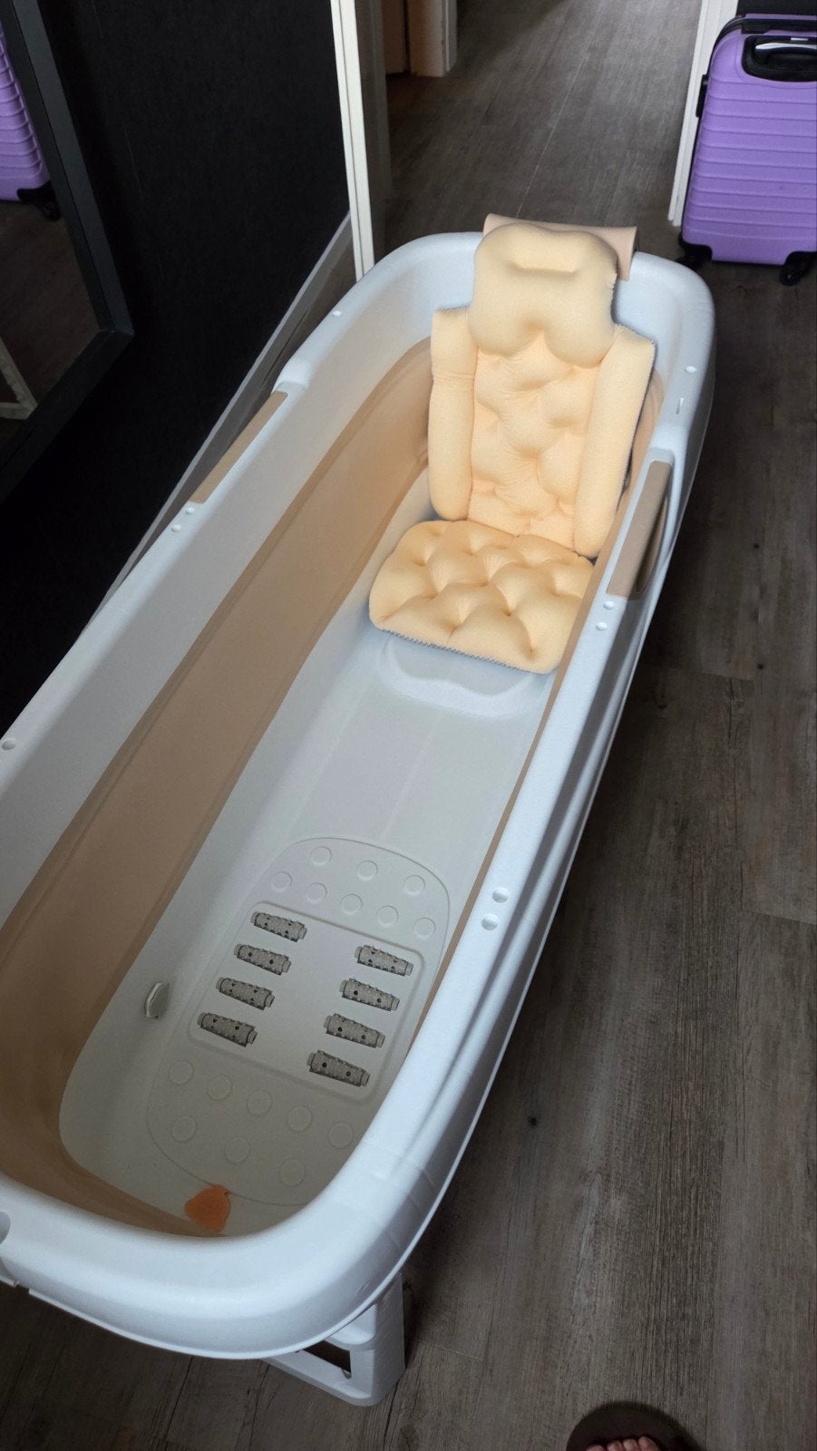 Opvouwbaar HelloBath ligbad met kussen, Ophalen of Verzenden, Zo goed als nieuw, Met bad