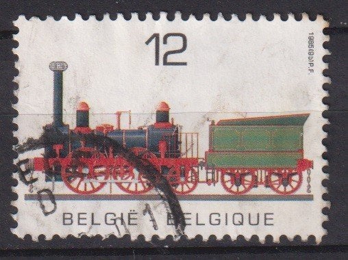 Belgie 1985 Stoomlocomotief trein, Verzenden, Gestempeld, Treinen