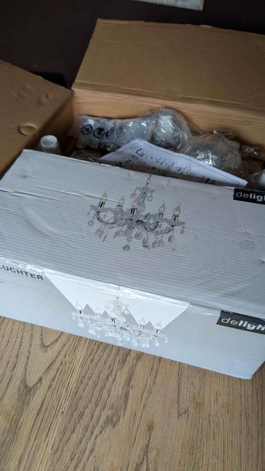 Nieuwe Klassieke Kroonluchter Delight – Transparant/Kristal, Ophalen of Verzenden, Nieuw
