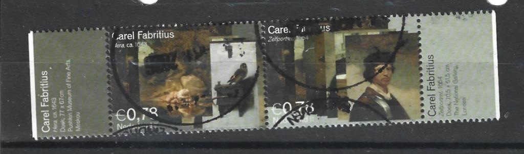 Nl 39 - 2004 - Ned./350 j dood Carel Fabritius/ 2 zegels, Verzenden, Na 1940, Gestempeld