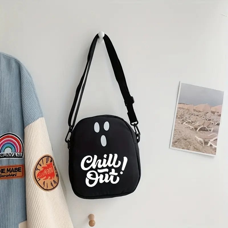 Erg leuke ALL-IN-ONE zwarte Crossbody Slingbag "CHILL OUT", Verzenden, Nieuw, Zwart