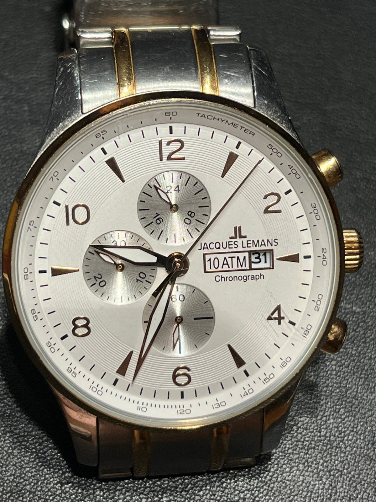 Chronograph Jaques Lemans, Ophalen of Verzenden, Staal, Overige merken, 1960 of later