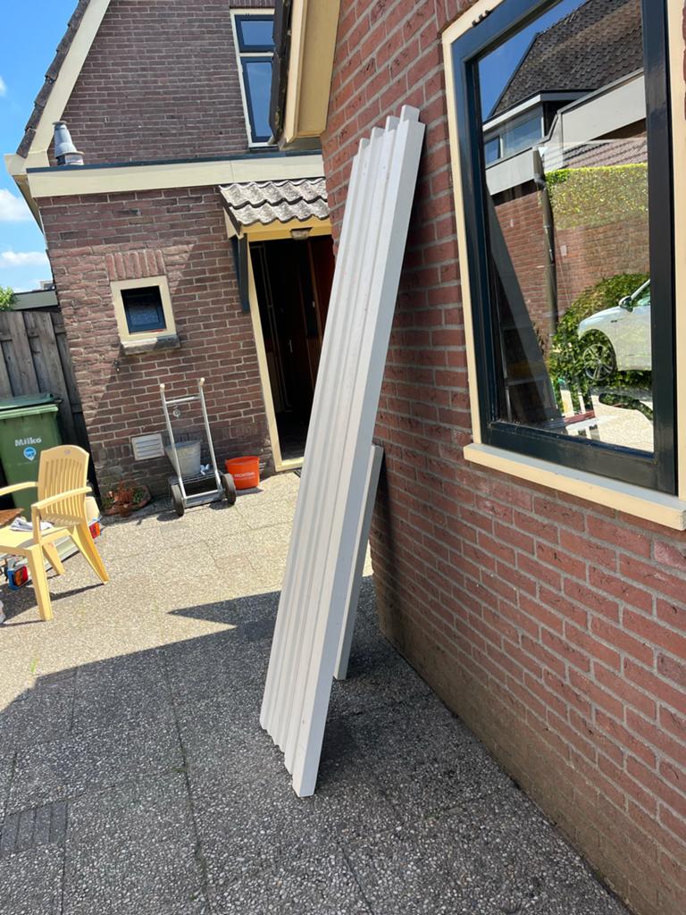 Meranti kozijnen 211 hoog voor stompe deuren, Ophalen, Gebruikt, Deurkozijn, 150 tot 225 cm