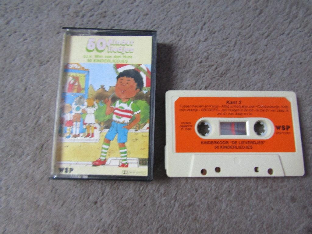 Cassette: 50 kinderliedjes, Cd's en Dvd's, Gebruikt, Kinderen en Jeugd, 1 bandje, Ophalen of Verzenden
