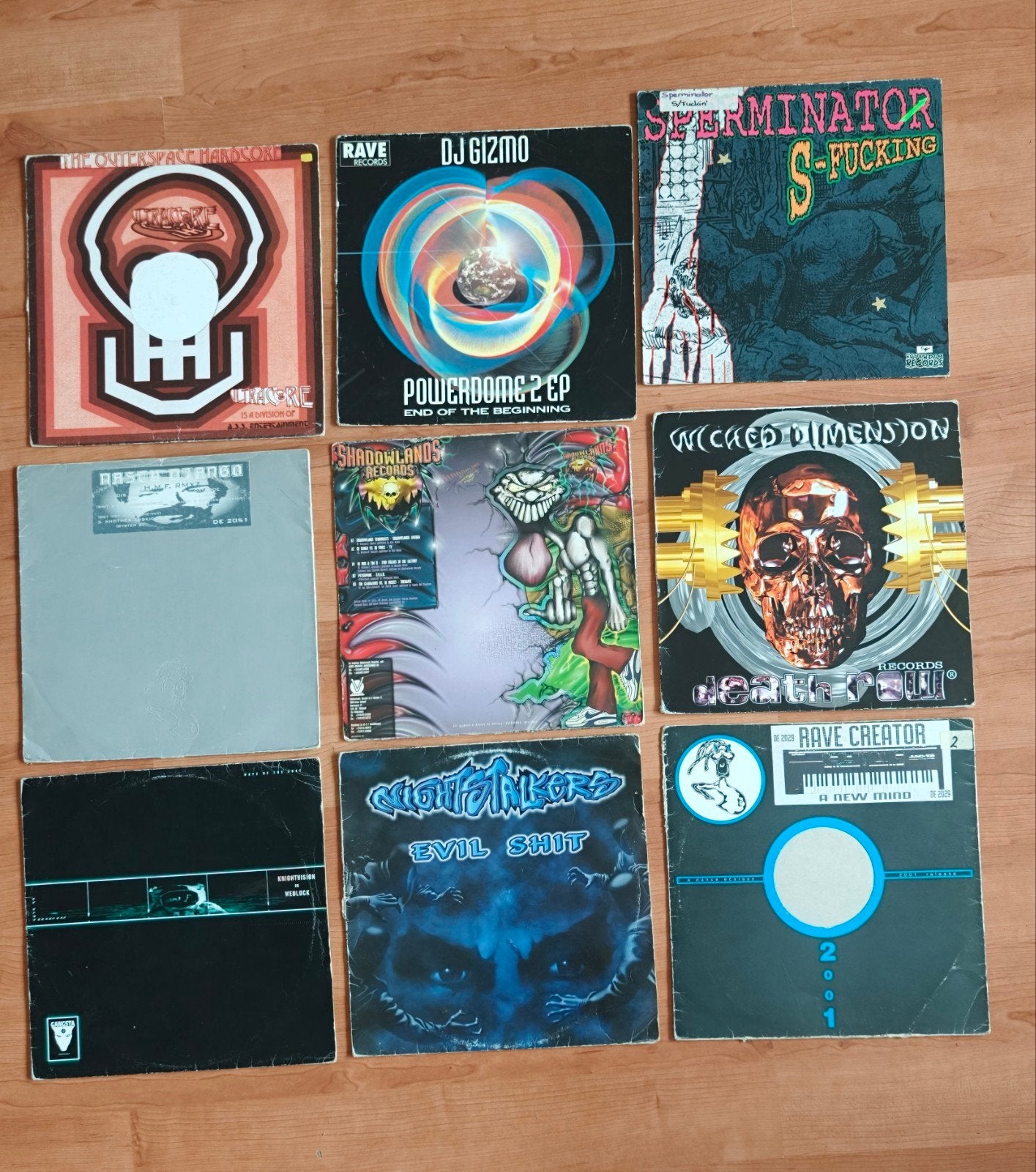 Originele  Hardcore & Gabber Hoezen / Sleeves Zonder vinyl!, Ophalen of Verzenden