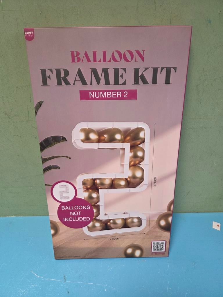 Ballon Frame Kit Cijfer 2 - Feestdecoratie, Ophalen of Verzenden, Nieuw, Versiering, Verjaardag