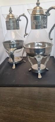 set glazen kannen met warmhouder, Overige typen, Ophalen of Verzenden, Zo goed als nieuw, Overige materialen