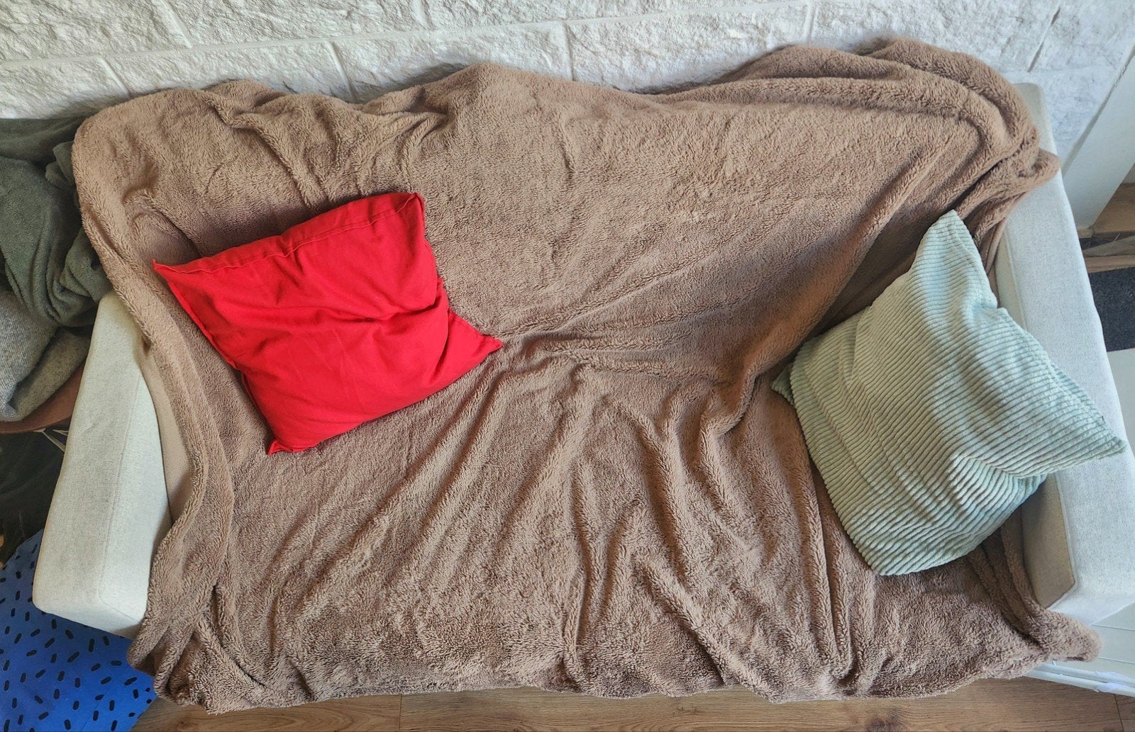 Zachte lichtbruine deken / Soft Light Brown Blanket, Overige merken, Gebruikt, Meerkleurig, Vierkant