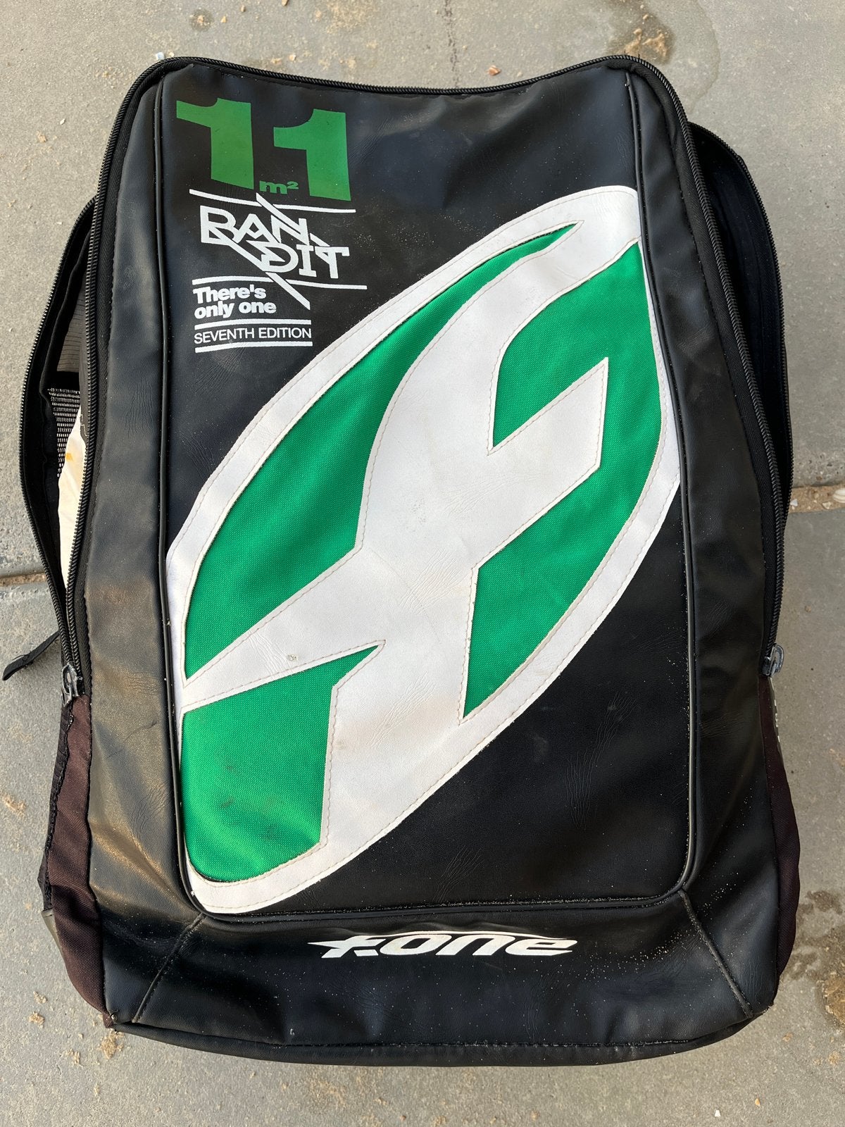Gebruikte F-One Bandit 7 Kite 11m² - Wit/Groen, Watersport en Boten, Gebruikt, Geen board, Kite, 11 m²