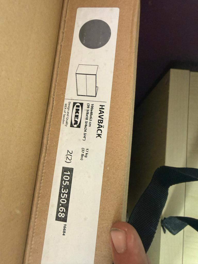IKEA HAVBÄCK Wastafelkast met 2 lades, antraciet, Ophalen, Nieuw, 50 tot 100 cm, Wastafelkast