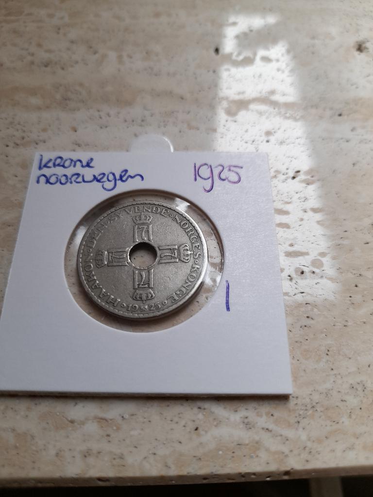 Krone 1925 Noorwegen (nr 1), Ophalen of Verzenden, Overige landen, Losse munt