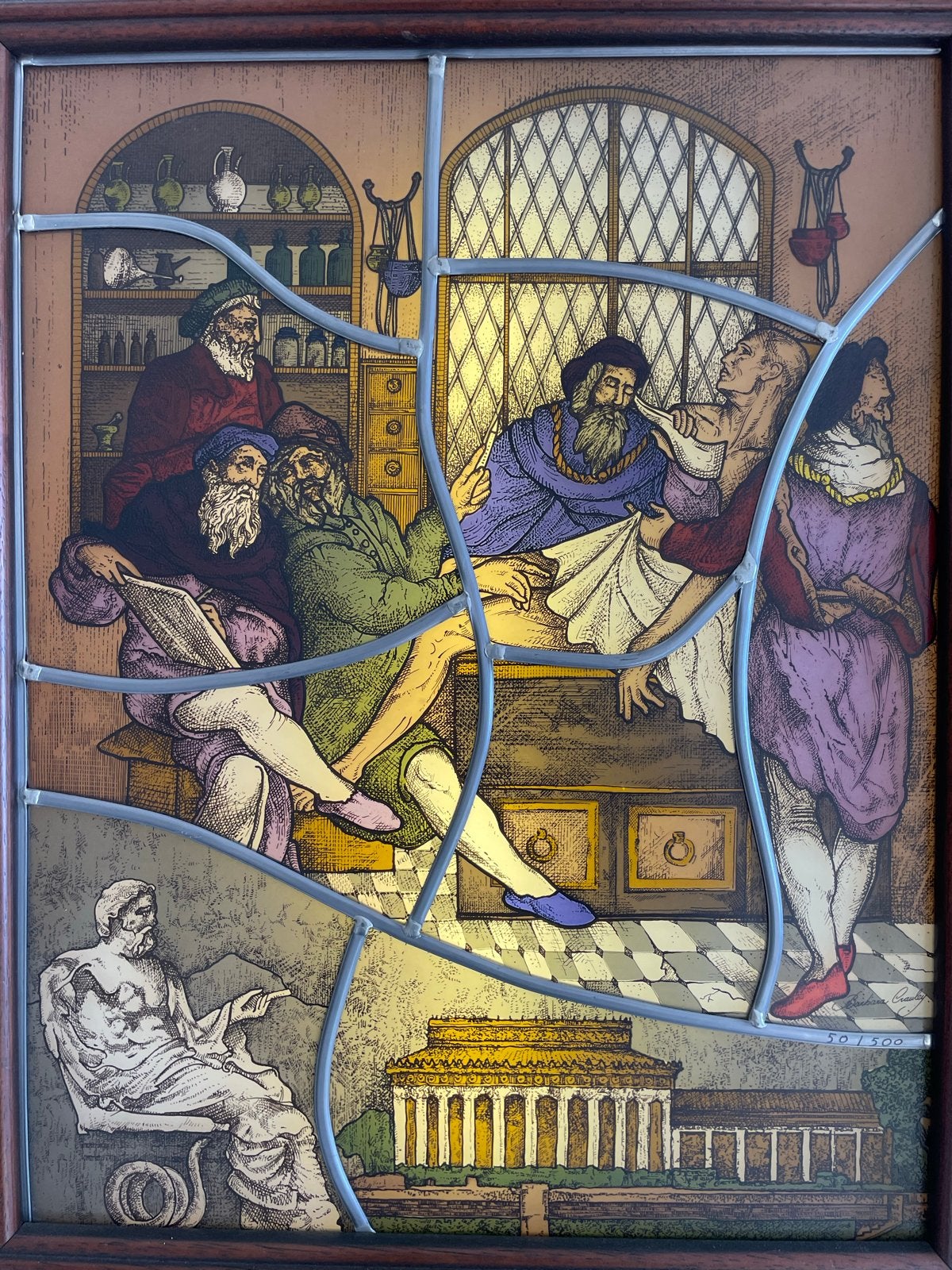 Unieke Verlichte Kunstprint Barbara Crawley 50/500, Antiek en Kunst, Ophalen
