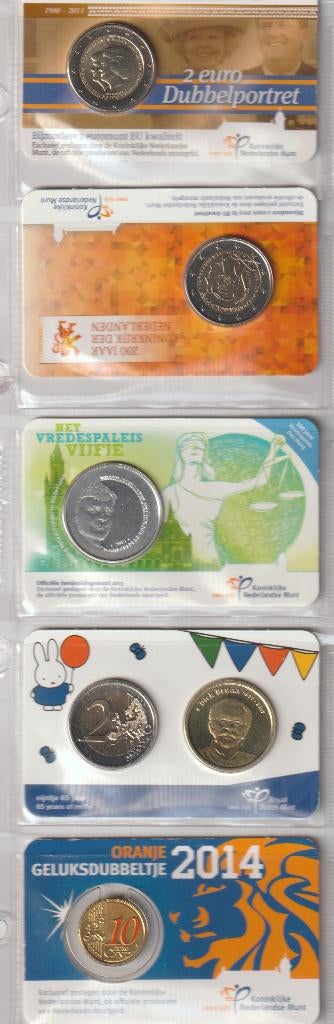 5 verschillende coincard Nederland, Ophalen of Verzenden, Koningin Beatrix, Euro's