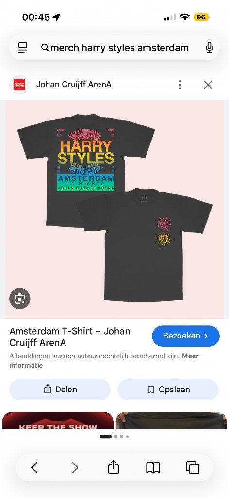 Harry Styles shirt Amsterdam, Ophalen of Verzenden, Zo goed als nieuw, Korte mouw