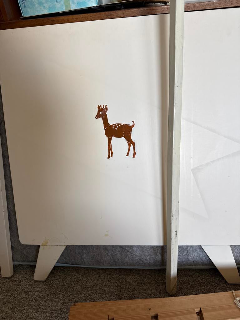 Vintage ledikantje met hertje voor baby, peuter of kleuter, Kinderen en Baby's, Ophalen, Gebruikt, Ledikant