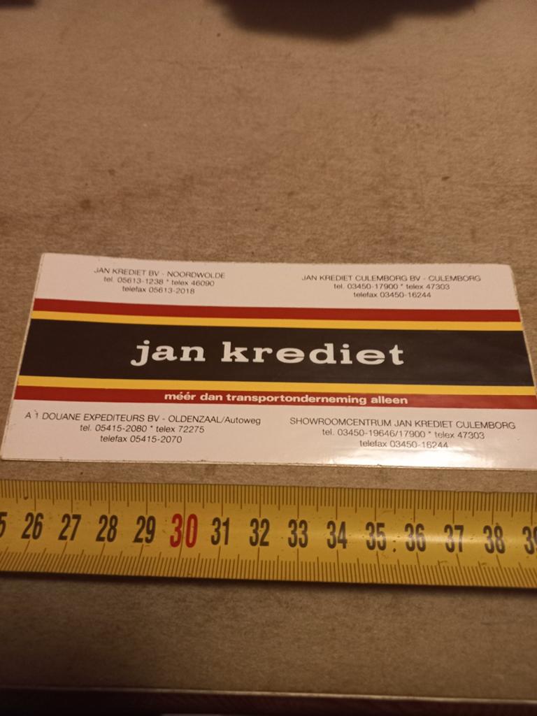 Transportondernemer jan krediet Culemborg Noordwolde, Ophalen of Verzenden, Zo goed als nieuw
