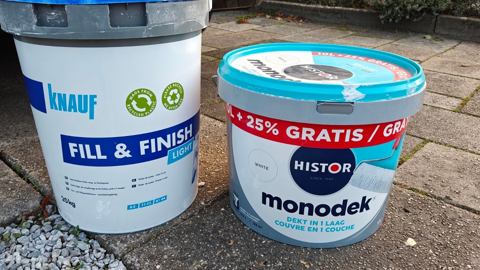 Knauf Fill & Finish en Histor Monodek - Gratis Ophalen, Doe-het-zelf en Verbouw, Ophalen, Gebruikt, Wit