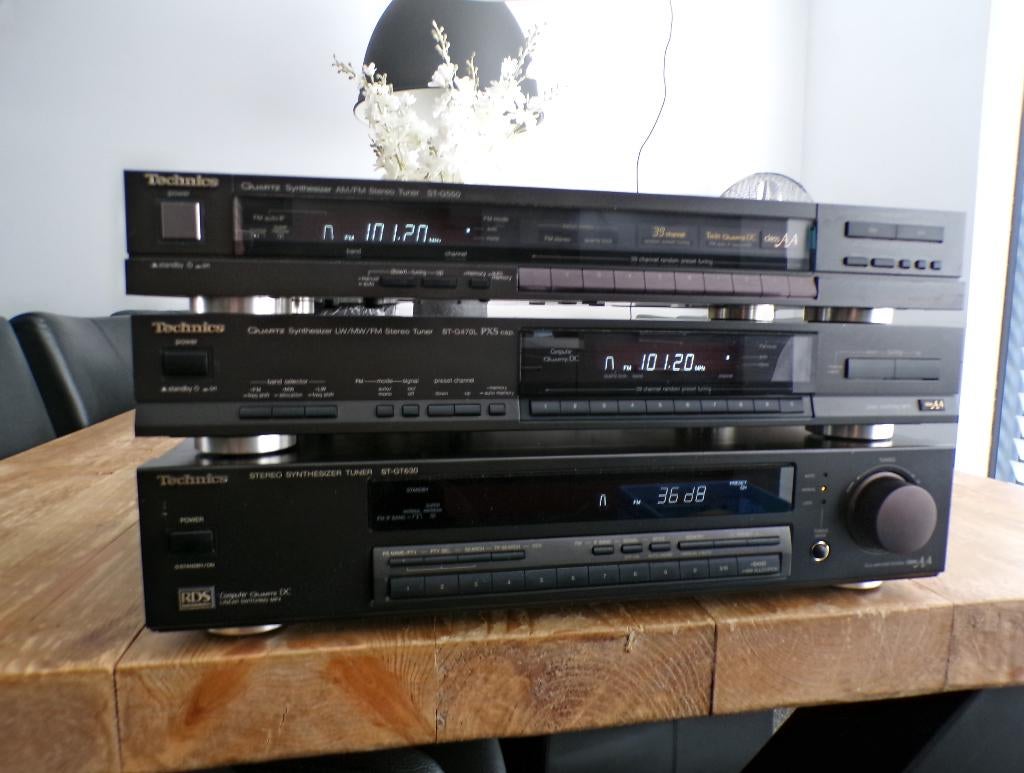 3x Technics Quartz Class AA tuner met werk, Audio, Tv en Foto, Tuners, Ophalen of Verzenden, Gebruikt