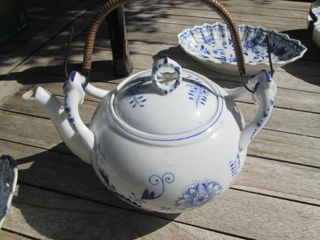 Antieke Meissen theepot/chocoladepot met Zwiebelmuster, Ophalen of Verzenden