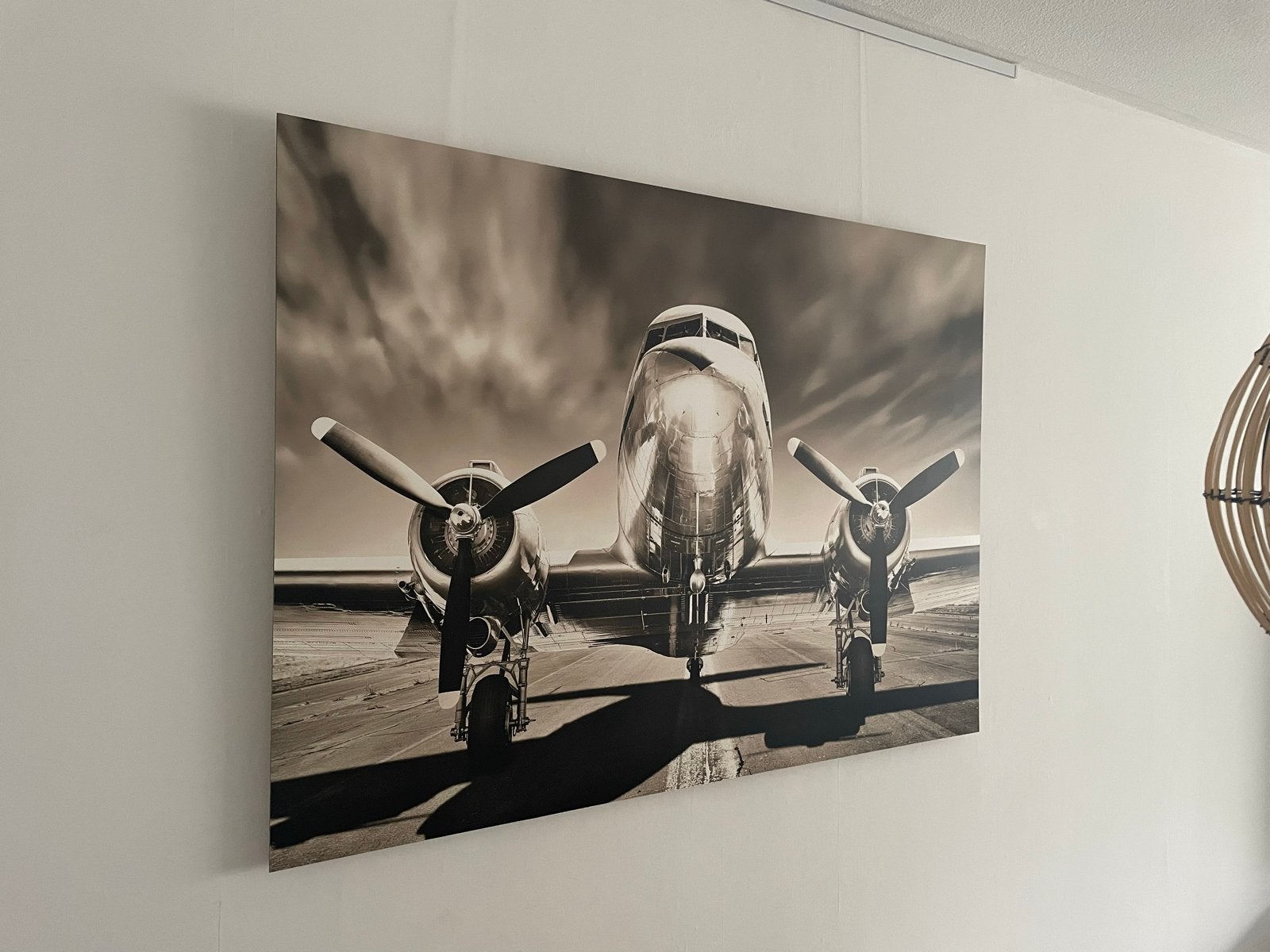 Foto op hout Vliegtuig, Ophalen, Zo goed als nieuw, Schilderij, 100 tot 125 cm