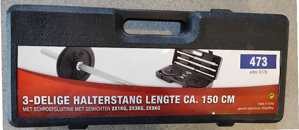 Complete halterset + koffer – 25 kg – verstelbaar, Sport en Fitness, Fitnessmaterialen, Ophalen, Zo goed als nieuw, Benen, Halterset