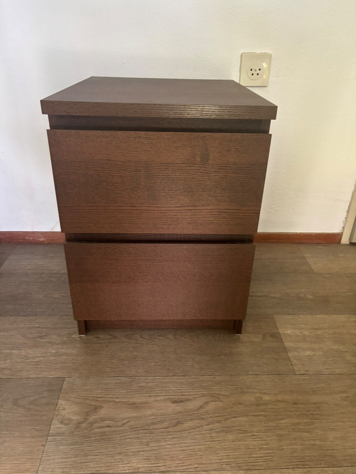 Bruin Ladekast 2 Lades (Drawers), Ophalen, Gebruikt, 1 of 2 laden, 50 tot 100 cm