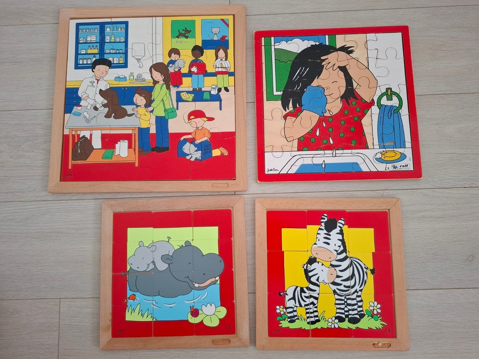 4 houten puzzels, Ophalen of Verzenden, Gebruikt, Van hout