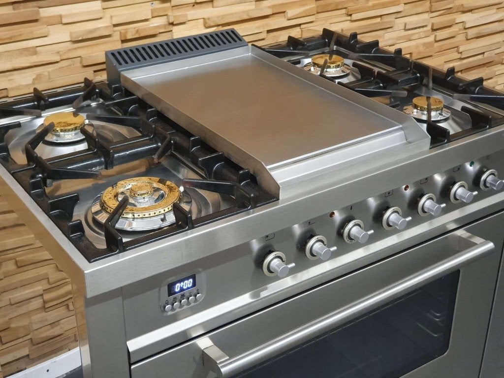 Boretti Fornuis 90cm rvs / inox 1 elektrische oven Frytop, Witgoed en Apparatuur, Niet ingevuld, 60 cm of meer, Niet ingevuld