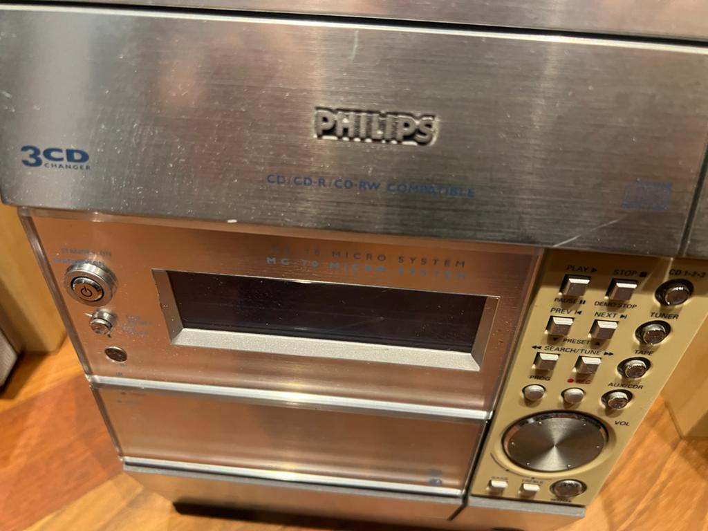 Philips Microset MC-70 met 3-CD-wisselaar en speakers, Ophalen, Philips, Gebruikt, Cassettedeck