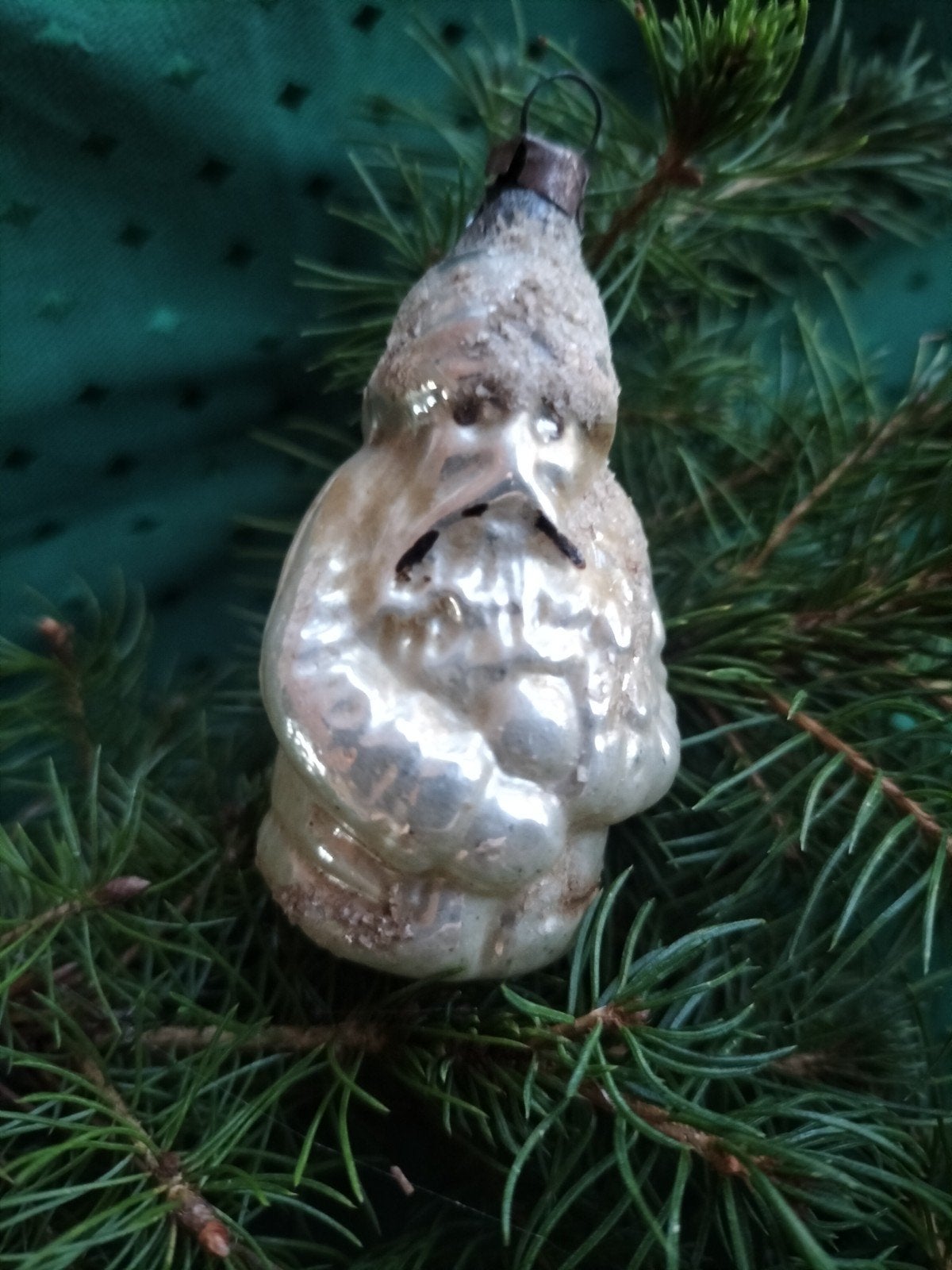 antieke kerstbal kerstman., Ophalen of Verzenden