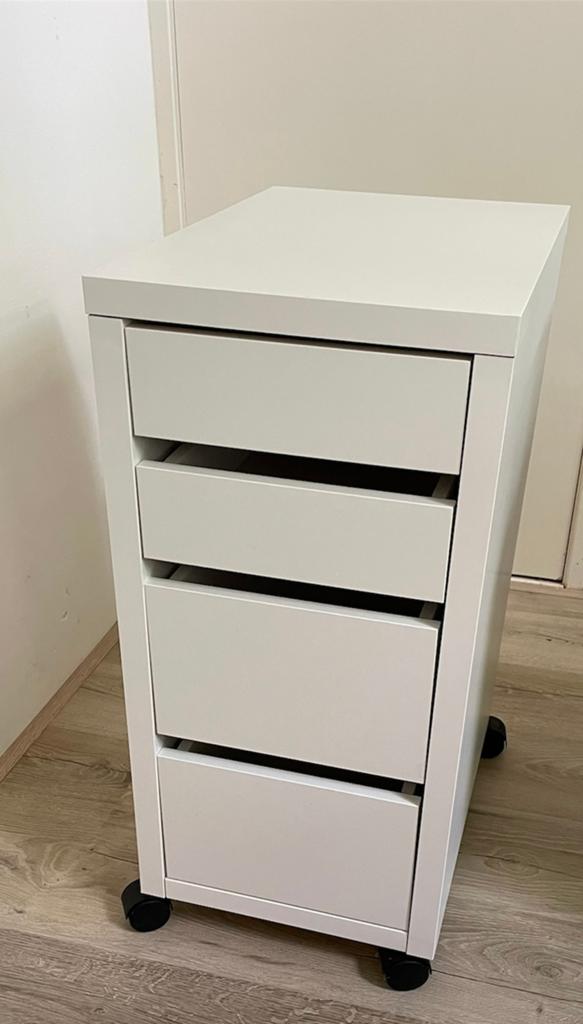 IKEA Micke Ladeblok op wielen wit, Huis en Inrichting, Kasten | Ladekasten, Ophalen, Minder dan 50 cm, Gebruikt, 3 of 4 laden