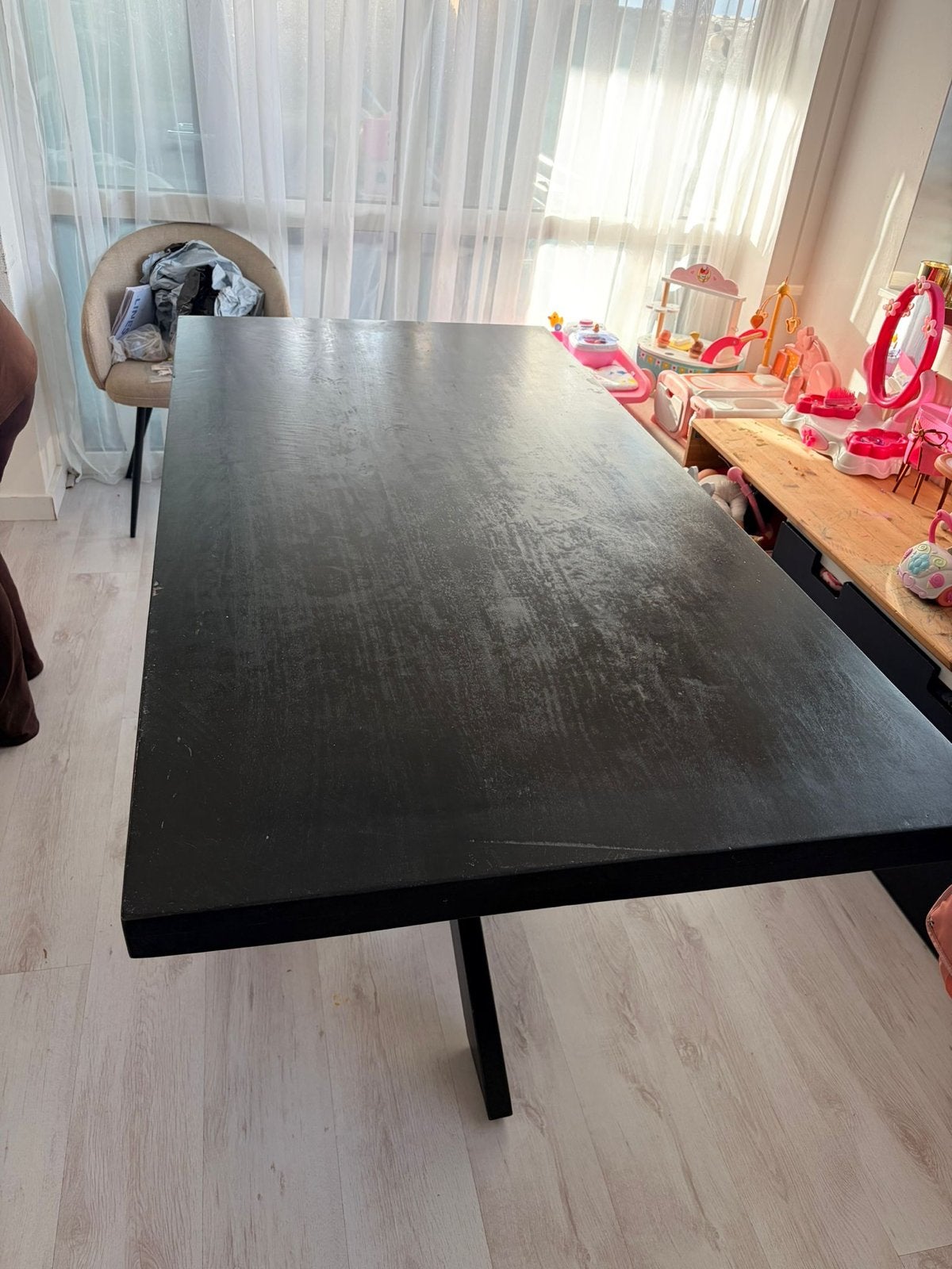 Zware kwaliteit Mango houten eettafel, Huis en Inrichting, Tafels | Eettafels, Ophalen, Gebruikt, 100 tot 150 cm, 200 cm of meer