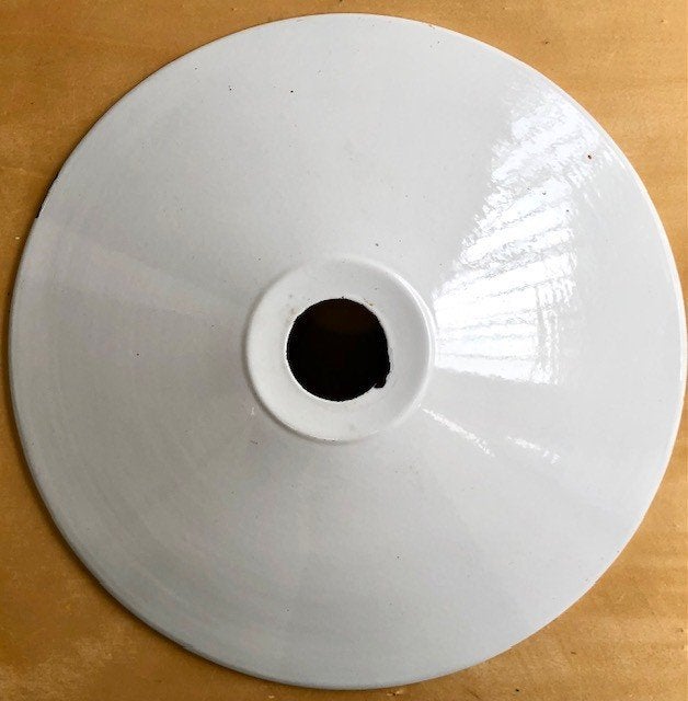 vinage industriele lampenkap emaille, Gebruikt, Zwart, Rond, 38 cm