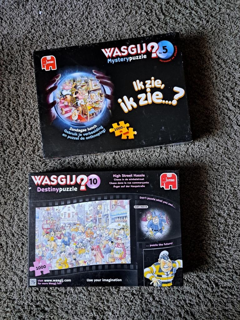 2 Wasgij Puzzels: Mystery #5 & Destiny #10 (1000 stukjes), Ophalen, 500 t/m 1500 stukjes, Gebruikt, Legpuzzel