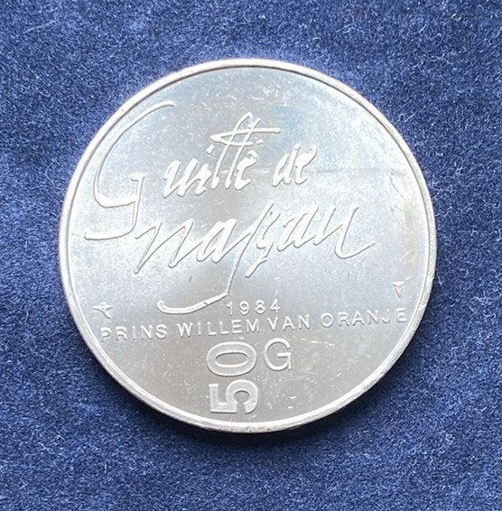 Zilveren 50 Gulden 1984–Willem van Oranje (Prachtige staat!), Postzegels en Munten, Koningin Beatrix, Zilver, Ophalen of Verzenden