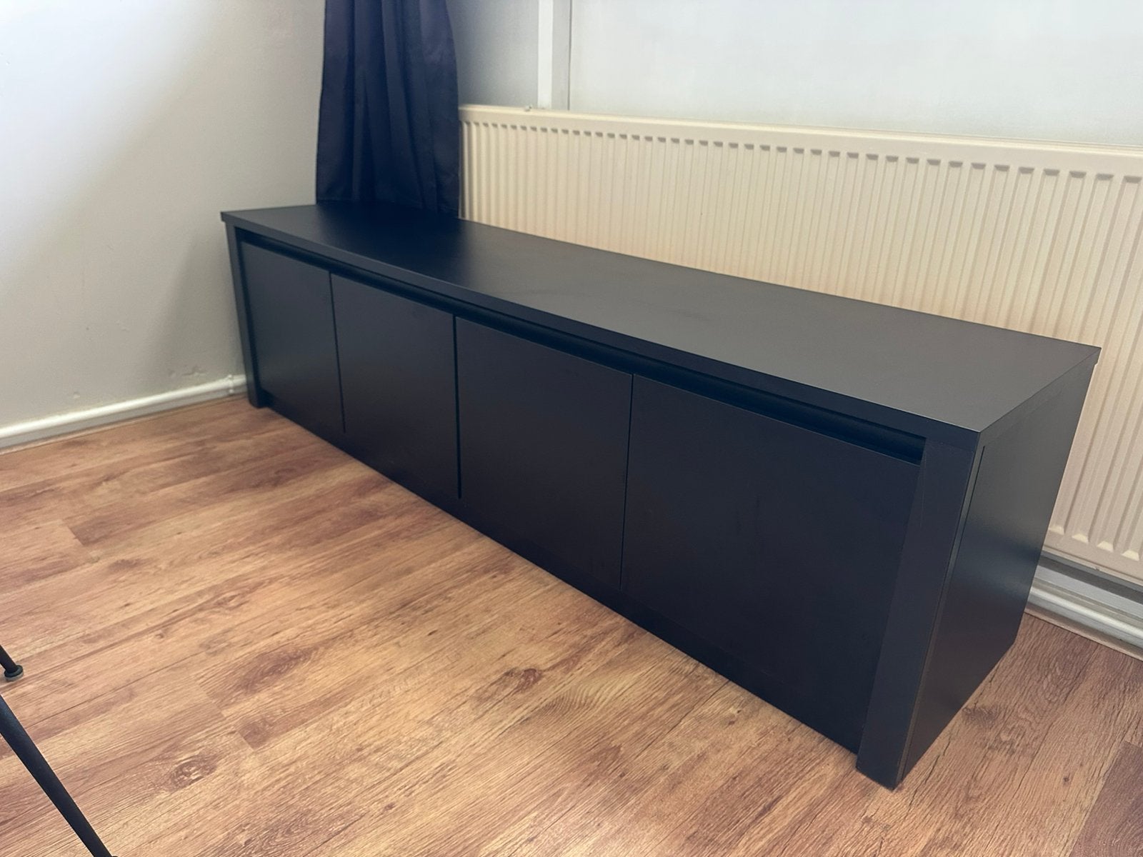 Zwart tv meubel meubella, Ophalen, 150 tot 200 cm, Zo goed als nieuw, Minder dan 100 cm